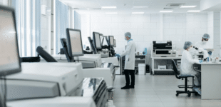 Healthcare Workers Analyzing Data For Care Optimization